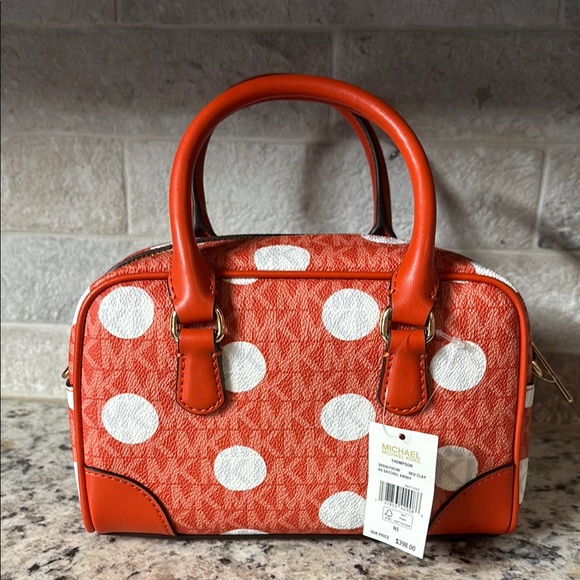 Michael Kors Red and White Polka Dot Satchel - Picture 3 of 3